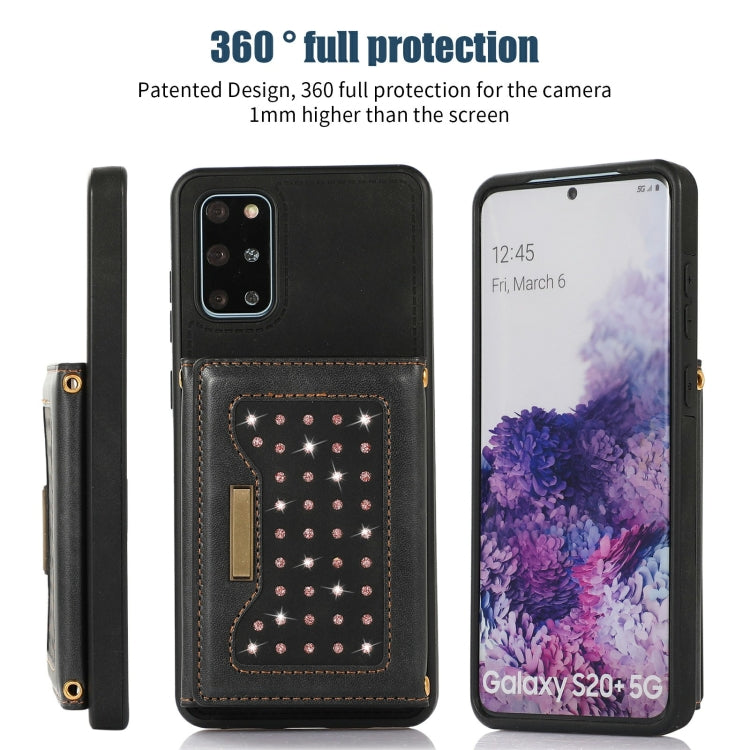 Custodia per telefono in pelle RFID tripla con cordino, For Samsung Galaxy S20+, For Samsung Galaxy S20 FE, For Samsung Galaxy S21, For Samsung Galaxy S22