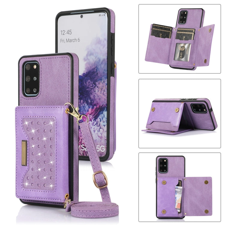 Custodia per telefono in pelle RFID tripla con cordino, For Samsung Galaxy S20+, For Samsung Galaxy S20 FE, For Samsung Galaxy S21, For Samsung Galaxy S22