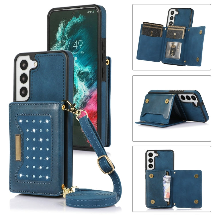 Custodia per telefono in pelle RFID tripla con cordino, For Samsung Galaxy S20+, For Samsung Galaxy S20 FE, For Samsung Galaxy S21, For Samsung Galaxy S22
