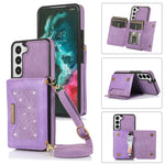 Custodia per telefono in pelle RFID tripla con cordino, For Samsung Galaxy S20+, For Samsung Galaxy S20 FE, For Samsung Galaxy S21, For Samsung Galaxy S22