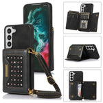 Custodia per telefono in pelle RFID tripla con cordino, For Samsung Galaxy S20+, For Samsung Galaxy S20 FE, For Samsung Galaxy S21, For Samsung Galaxy S22