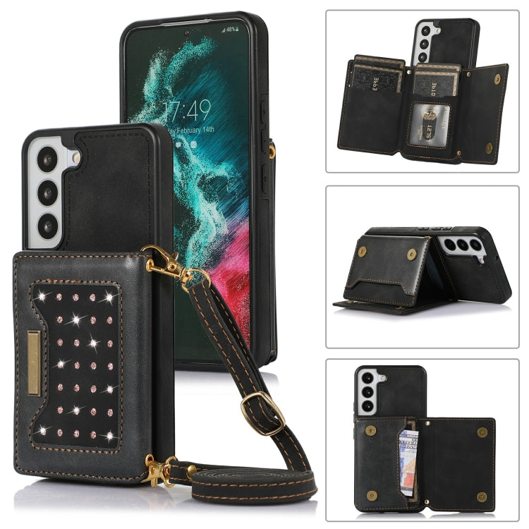 Custodia per telefono in pelle RFID tripla con cordino, For Samsung Galaxy S20+, For Samsung Galaxy S20 FE, For Samsung Galaxy S21, For Samsung Galaxy S22