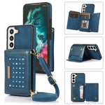 Custodia per telefono in pelle RFID tripla con cordino, For Samsung Galaxy S20+, For Samsung Galaxy S20 FE, For Samsung Galaxy S21, For Samsung Galaxy S22