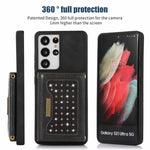 Custodia per telefono in pelle RFID tripla con cordino, For Samsung Galaxy S21 Ultra, For Samsung Galaxy S22+, For Samsung Galaxy S21+, For Samsung Galaxy S21 FE