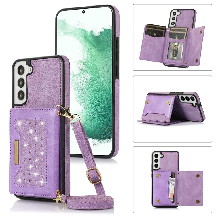 Custodia per telefono in pelle RFID tripla con cordino, For Samsung Galaxy S21 Ultra, For Samsung Galaxy S22+, For Samsung Galaxy S21+, For Samsung Galaxy S21 FE
