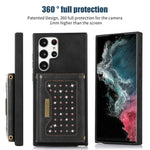 Custodia per telefono in pelle RFID tripla con cordino, For Samsung Galaxy S22 Ultra, For iPhone 12 Pro