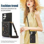 Custodia per telefono in pelle RFID tripla con cordino, For Samsung Galaxy S22 Ultra, For iPhone 12 Pro