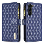 Custodia per cellulare a conchiglia in pelle con portafoglio con cerniera Diamond Lattice, For Samsung Galaxy A14 5G, For Samsung Galaxy S23+ 5G, For Samsung Galaxy S23 Ultra 5G, For Samsung Galaxy S23 5G