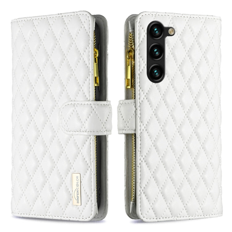 Custodia per cellulare a conchiglia in pelle con portafoglio con cerniera Diamond Lattice, For Samsung Galaxy A14 5G, For Samsung Galaxy S23+ 5G, For Samsung Galaxy S23 Ultra 5G, For Samsung Galaxy S23 5G