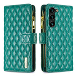 Custodia per cellulare a conchiglia in pelle con portafoglio con cerniera Diamond Lattice, For Samsung Galaxy A14 5G, For Samsung Galaxy S23+ 5G, For Samsung Galaxy S23 Ultra 5G, For Samsung Galaxy S23 5G