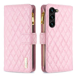 Custodia per cellulare a conchiglia in pelle con portafoglio con cerniera Diamond Lattice, For Samsung Galaxy A14 5G, For Samsung Galaxy S23+ 5G, For Samsung Galaxy S23 Ultra 5G, For Samsung Galaxy S23 5G