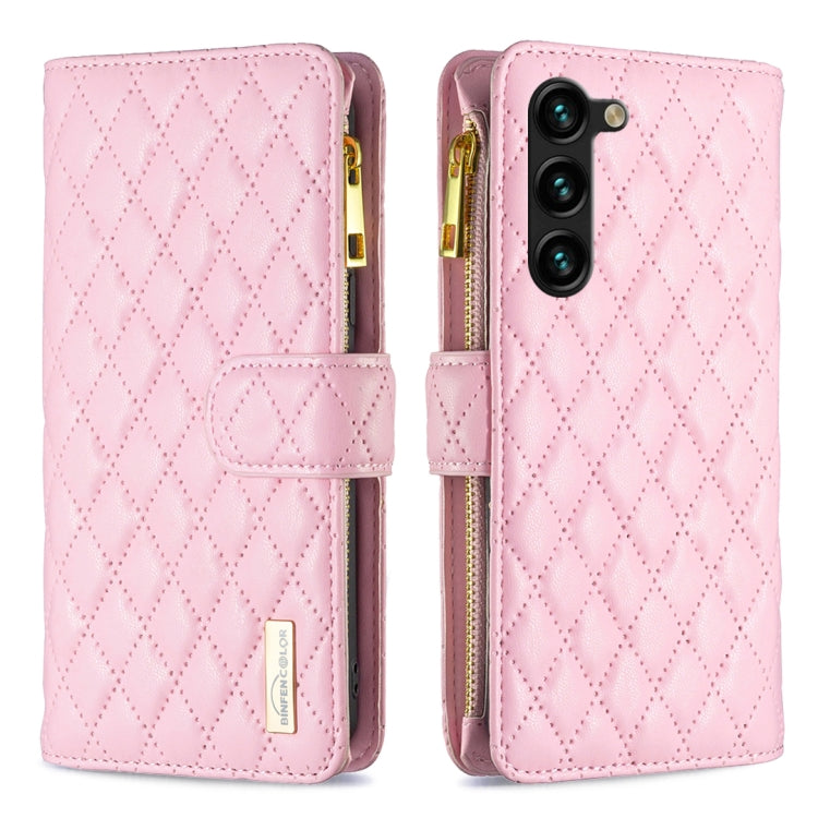 Custodia per cellulare a conchiglia in pelle con portafoglio con cerniera Diamond Lattice, For Samsung Galaxy A14 5G, For Samsung Galaxy S23+ 5G, For Samsung Galaxy S23 Ultra 5G, For Samsung Galaxy S23 5G