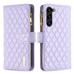 Custodia per cellulare a conchiglia in pelle con portafoglio con cerniera Diamond Lattice, For Samsung Galaxy A14 5G, For Samsung Galaxy S23+ 5G, For Samsung Galaxy S23 Ultra 5G, For Samsung Galaxy S23 5G
