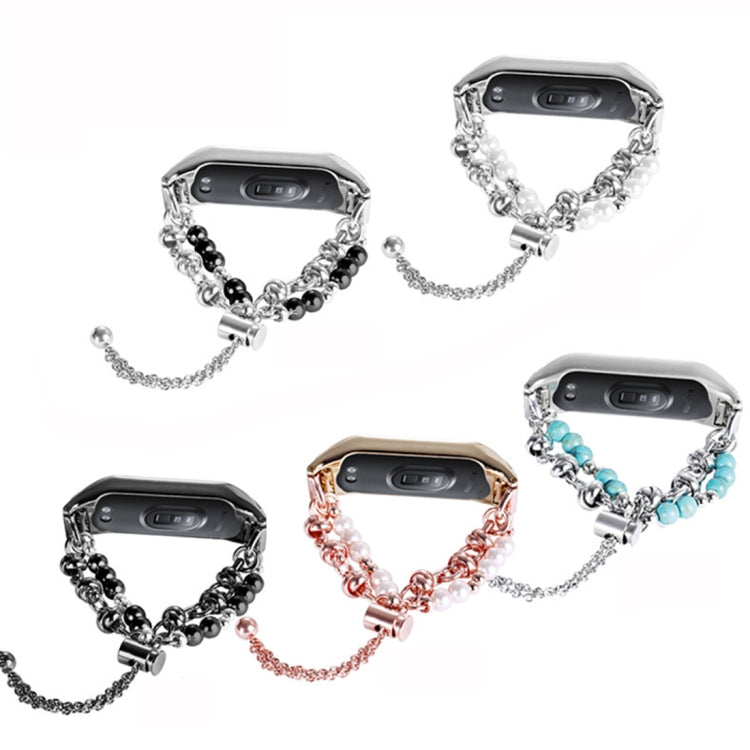 Cinturino metallo doppia perla per Xiaomi Mi Band 3/4/5/6/7