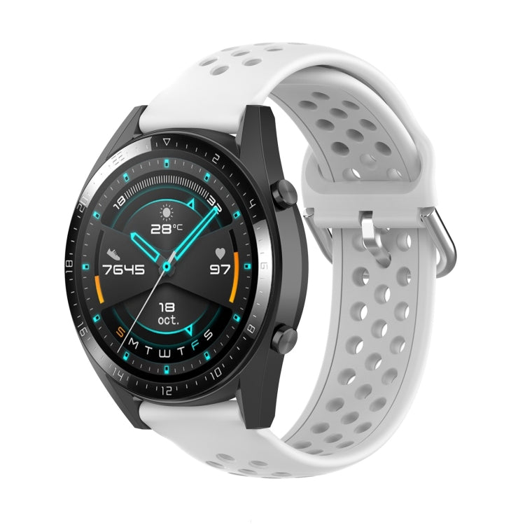 Per Huawei Watch GT 46mm / 42mm / GT2 46mm 22mm Chiusura cinturino da polso sportivo in tinta unita