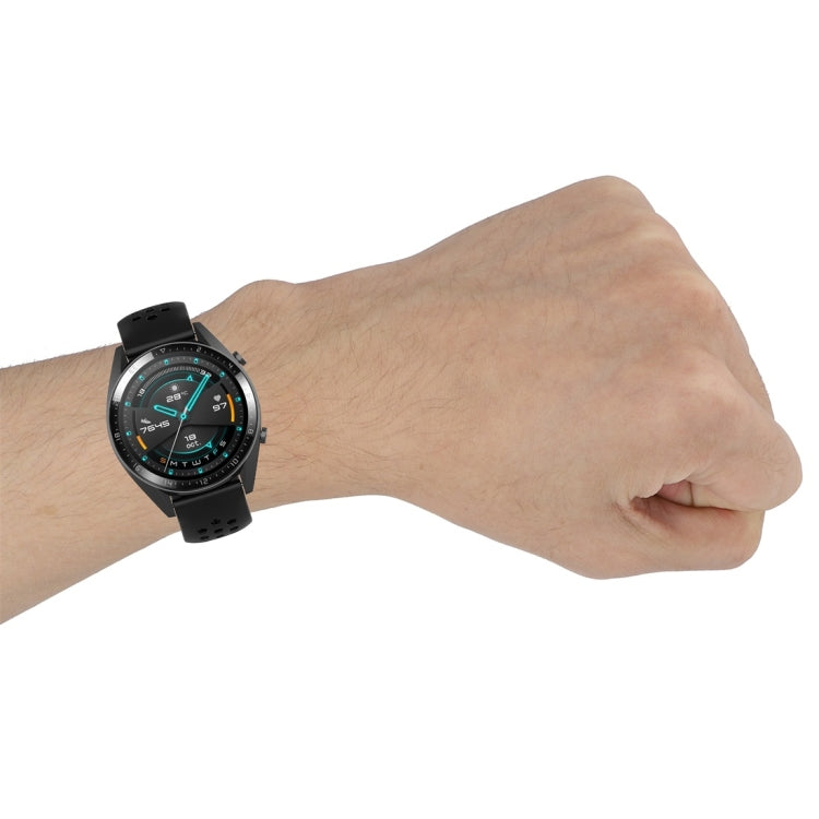 Per Huawei Watch GT 46mm / 42mm / GT2 46mm 22mm Chiusura cinturino da polso sportivo in tinta unita
