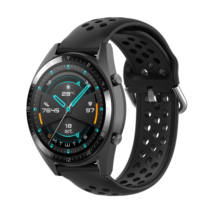 Per Huawei Watch GT 46mm / 42mm / GT2 46mm 22mm Chiusura cinturino da polso sportivo in tinta unita