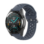 Per Huawei Watch GT 46mm / 42mm / GT2 46mm 22mm Chiusura cinturino da polso sportivo in tinta unita