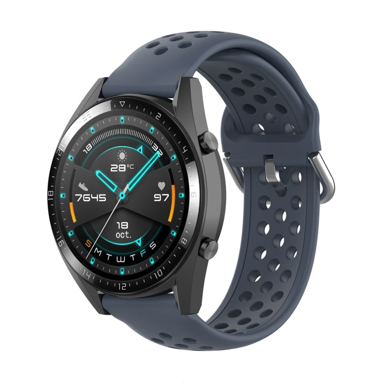 Per Huawei Watch GT 46mm / 42mm / GT2 46mm 22mm Chiusura cinturino da polso sportivo in tinta unita