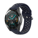 Per Huawei Watch GT 46mm / 42mm / GT2 46mm 22mm Chiusura cinturino da polso sportivo in tinta unita