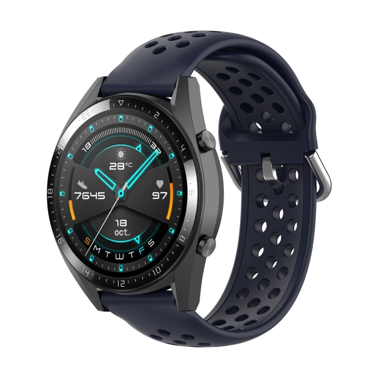 Per Huawei Watch GT 46mm / 42mm / GT2 46mm 22mm Chiusura cinturino da polso sportivo in tinta unita