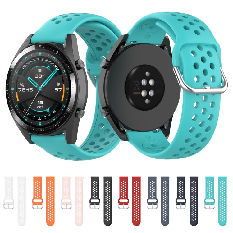 Per Huawei Watch GT 46mm / 42mm / GT2 46mm 22mm Chiusura cinturino da polso sportivo in tinta unita