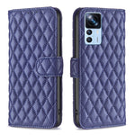 Custodia per telefono a conchiglia in pelle con portafoglio Diamond Lattice, For Xiaomi 12T / 12T Pro / Redmi K50 Ultra