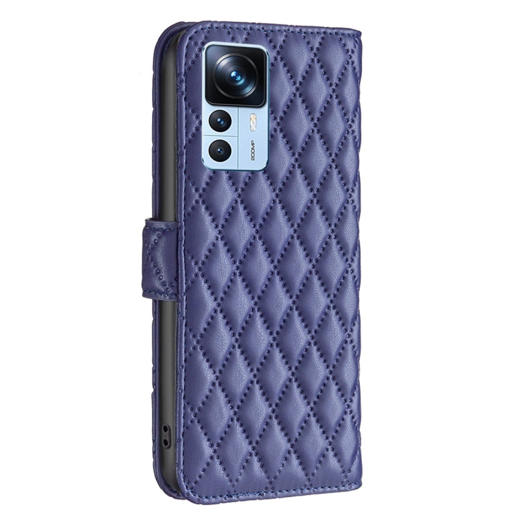 Custodia per telefono a conchiglia in pelle con portafoglio Diamond Lattice, For Xiaomi 12T / 12T Pro / Redmi K50 Ultra