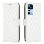 Custodia per telefono a conchiglia in pelle con portafoglio Diamond Lattice, For Xiaomi 12T / 12T Pro / Redmi K50 Ultra