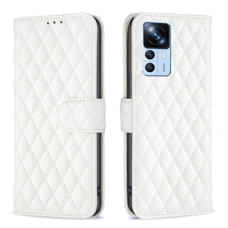 Custodia per telefono a conchiglia in pelle con portafoglio Diamond Lattice, For Xiaomi 12T / 12T Pro / Redmi K50 Ultra