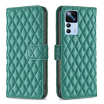 Custodia per telefono a conchiglia in pelle con portafoglio Diamond Lattice, For Xiaomi 12T / 12T Pro / Redmi K50 Ultra