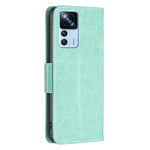 Custodia in pelle con motivo a due farfalle in rilievo, For Xiaomi 12T / 12T Pro / Redmi K50 Ultra