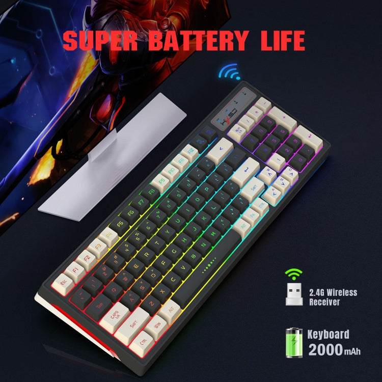 Tastiera wireless 2.4G con copritasti a iniezione bicolore retroilluminati RGB HXSJ L900