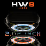 HW8 Ultra Smartwatch con schermo TFT da 2,02 pollici, supporto impermeabile IP67 Monitoraggio della frequenza cardiaca e dell'ossigeno nel sangue / Modalità sportive multiple