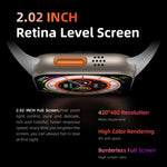 HW8 Ultra Smartwatch con schermo TFT da 2,02 pollici, supporto impermeabile IP67 Monitoraggio della frequenza cardiaca e dell'ossigeno nel sangue / Modalità sportive multiple