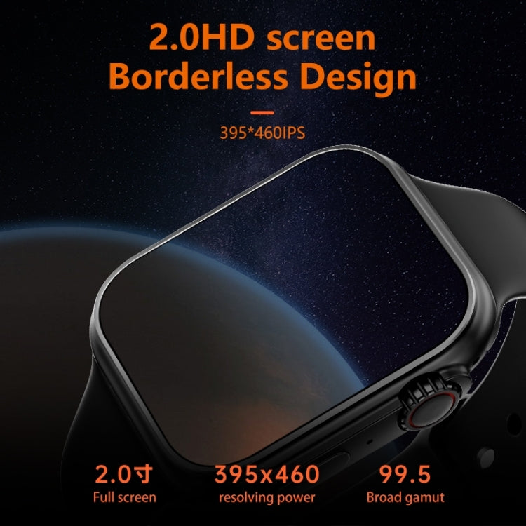 WS8 Pro 2.0 pollici IPS Full Touch Screen Smart Watch, supporto impermeabile IP67 Frequenza cardiaca e monitoraggio dell'ossigeno nel sangue / Modalità sport