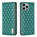 Custodia per telefono a conchiglia in pelle magnetica Diamond Lattice, For iPhone 14 Pro Max, For iPhone 14 Pro, For iPhone 14 Plus, For iPhone 14