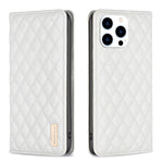 Custodia per telefono a conchiglia in pelle magnetica Diamond Lattice, For iPhone 14 Pro Max, For iPhone 14 Pro, For iPhone 14 Plus, For iPhone 14