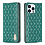 Custodia per telefono a conchiglia in pelle magnetica Diamond Lattice, For iPhone 14 Pro Max, For iPhone 14 Pro, For iPhone 14 Plus, For iPhone 14
