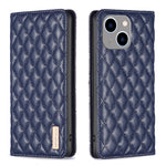 Custodia per telefono a conchiglia in pelle magnetica Diamond Lattice, For iPhone 14 Pro Max, For iPhone 14 Pro, For iPhone 14 Plus, For iPhone 14