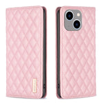 Custodia per telefono a conchiglia in pelle magnetica Diamond Lattice, For iPhone 14 Pro Max, For iPhone 14 Pro, For iPhone 14 Plus, For iPhone 14
