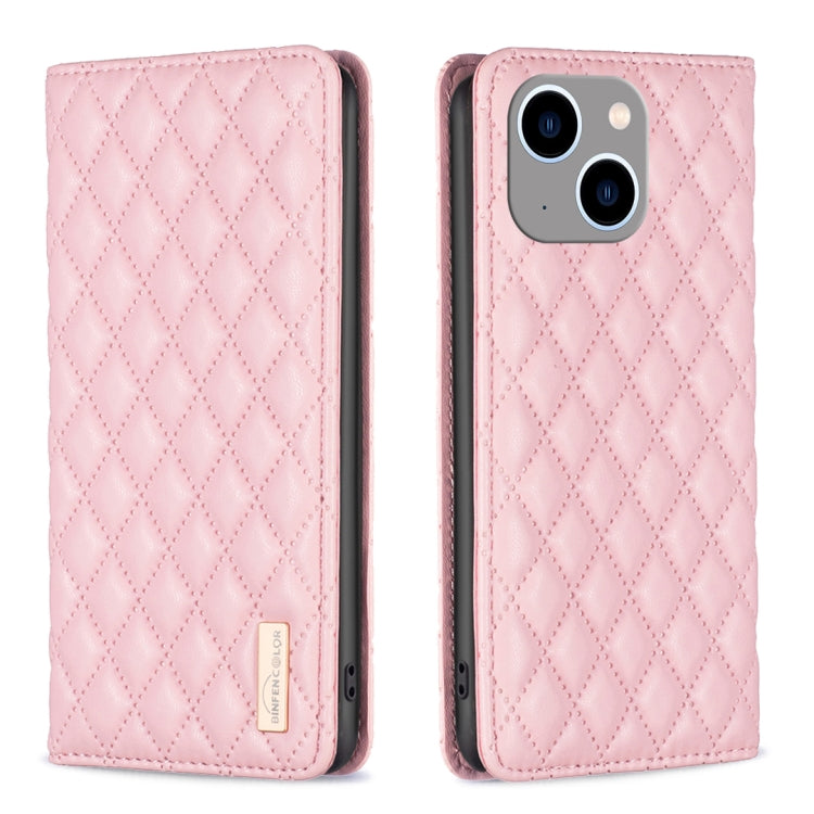 Custodia per telefono a conchiglia in pelle magnetica Diamond Lattice, For iPhone 14 Pro Max, For iPhone 14 Pro, For iPhone 14 Plus, For iPhone 14