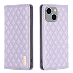 Custodia per telefono a conchiglia in pelle magnetica Diamond Lattice, For iPhone 14 Pro Max, For iPhone 14 Pro, For iPhone 14 Plus, For iPhone 14