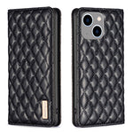 Custodia per telefono a conchiglia in pelle magnetica Diamond Lattice, For iPhone 14 Pro Max, For iPhone 14 Pro, For iPhone 14 Plus, For iPhone 14