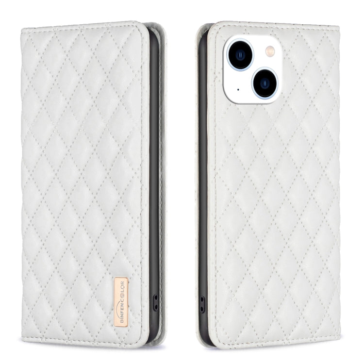 Custodia per telefono a conchiglia in pelle magnetica Diamond Lattice, For iPhone 14 Pro Max, For iPhone 14 Pro, For iPhone 14 Plus, For iPhone 14
