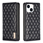 Custodia per telefono a conchiglia in pelle magnetica Diamond Lattice, For iPhone 14 Pro Max, For iPhone 14 Pro, For iPhone 14 Plus, For iPhone 14