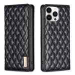 Custodia per telefono a conchiglia in pelle magnetica Diamond Lattice, For iPhone 13 Pro Max, For iPhone 13 Pro, For iPhone 13, For iPhone 12 Pro Max