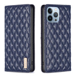 Custodia per telefono a conchiglia in pelle magnetica Diamond Lattice, For iPhone 13 Pro Max, For iPhone 13 Pro, For iPhone 13, For iPhone 12 Pro Max