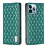 Custodia per telefono a conchiglia in pelle magnetica Diamond Lattice, For iPhone 13 Pro Max, For iPhone 13 Pro, For iPhone 13, For iPhone 12 Pro Max
