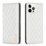 Custodia per telefono a conchiglia in pelle magnetica Diamond Lattice, For iPhone 13 Pro Max, For iPhone 13 Pro, For iPhone 13, For iPhone 12 Pro Max